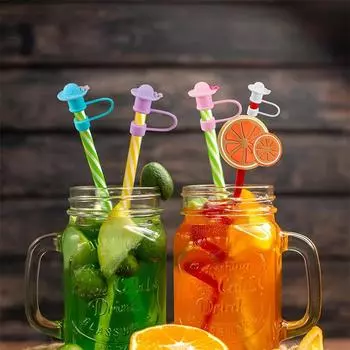 Для мини-шляпки 8 мм/10 мм пылезащитная соломенная шапочка симпатичная силиконовая соломенная крышка для чашки соломенная шапочка чехлы топперы украшения реквизит для вечеринки подарок 8mm