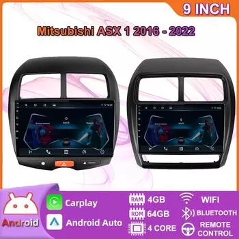 Для Mitsubishi ASX 1 2010-2022 Для C4 Peugeot 4008 Автомобильный Радио Мультимедийный Видеоплеер Навигация GPS Carplay Android 2din 4 + 64 ГБ 2+32GB,B
