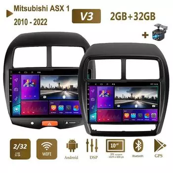 Для Mitsubishi ASX 1 2010-2022 Для C4 Peugeot 4008 Автомобильный Радио Мультимедийный Видеоплеер Навигация GPS Carplay Android 2din 2 + 32 ГБ 1+16GB,A
