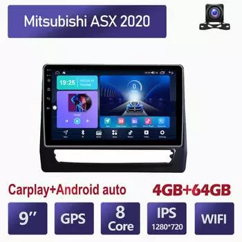 Для Mitsubishi ASX 2020 автомобильный радиоприемник мультимедийный видеоплеер навигация GPS Carplay Android 2din 4 + 64 ГБ 2+32GB
