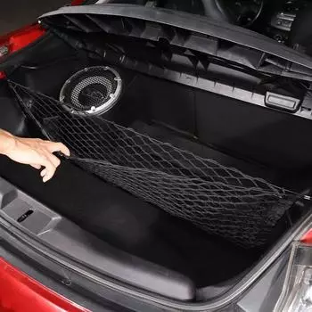 Для Mitsubishi Eclipse 2008, высокоэластичная двухслойная сетка, черный багажник автомобиля, двухслойная сетчатая сумка для хранения, сетка для автомобиля чёрный