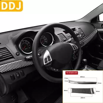 Для Mitsubishi Lancer EVO X MR 2008-2015 центральная накладка на приборную панель, наклейка из углеродного волокна, полоски для приборной панели, аксессуары для интерьера автомобиля LHD