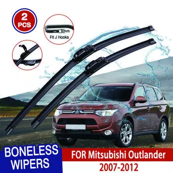 Для Mitsubishi Outlander 2007-2012 автомобильный стеклоочиститель U-образный мягкий резиновый бескаркасный без кронштейна автомобильные дворники 24 +21