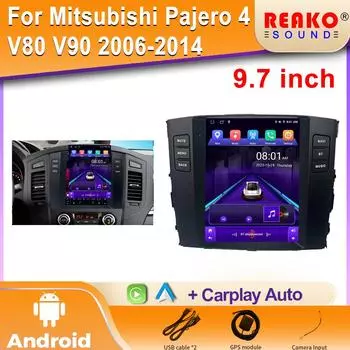 Для Mitsubishi Pajero 4 V80 V90 2006 2007 2008 2009 2010 2011 2012 - 2014 Android IPS Car Radio мультимедийный плеер GPS навигация 4 core 2GB+32GB carplay