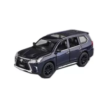 Для модели Lexus Mini Car Diecast Alloy Sound Light Pull Back Car Model Toy Toy Car Gift Present (Внедорожник LX570) 1/32 и синий