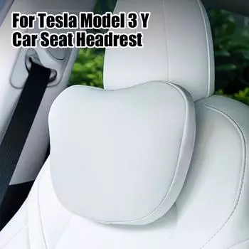 Для модели Tesla 3 Y, мягкая подушка для шеи с эффектом памяти, подголовник, поясничная поддержка, высококачественное кожаное автокресло, шея чёрный