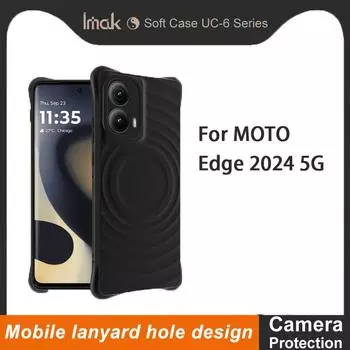 Для Moto Edge 2024 5G чехол для телефона IMAK UC-6 матовый мягкий чехол Moto Edge 2024 5G чёрный