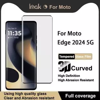 Для Moto Edge 2024 5G Glass IMAK 3D изогнутая полноэкранная закаленная стеклянная пленка Moto Edge 2024 5G