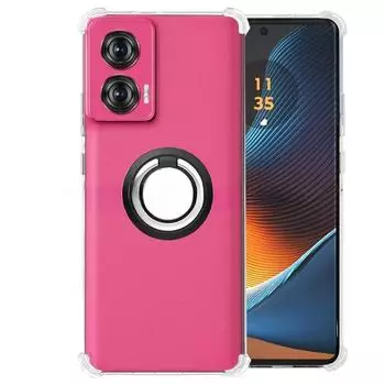 Для Moto Edge 50 Fusion 50ultra Магнитный кольцевой держатель Мягкий чехол с подушкой безопасности для Motorola Moto Edge50 Fusion 50pro X50 Ultra Противоударный Прозрачный силиконовый чехол For Edge 50 Fusion чёрный