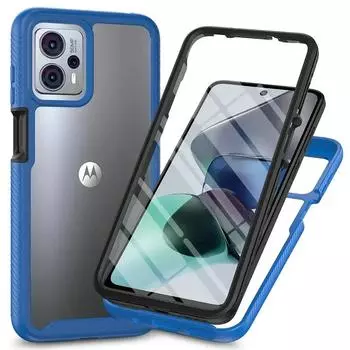 Для Moto G64 G24 G84 G54 Power 5G Crystal Case Front Film 360 Protect Phone Motorola E14 G23 13 G14 G53 E13 G04S 64 G 54 24 Capa Moto G13&Case and PET Film чёрный
