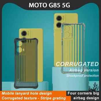 Для Moto G85 5G Чехол для телефона IMAK Ударопрочный мягкий чехол Гофрированная текстура Moto G85 5G белый