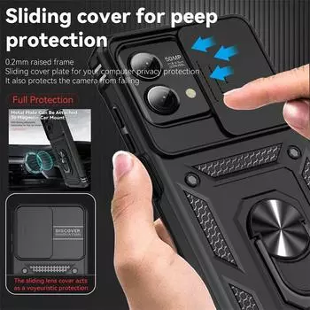 Для Moto G Stylus 5G 2023 чехол магнитный держатель кольцо телефон чехол для Motorola Moto G Stylus 5G (2023) Задняя крышка Slide Lens Armor For G Stylus 5G 2023 розового золота