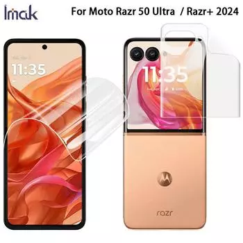 Для Moto Razr 50 Ultra / Moto Razr+ 2024 стеклянная гидрогелевая пленка IMAK 4-го поколения основной экран + второй экран 1 комплект Moto Razr 50 Ultra