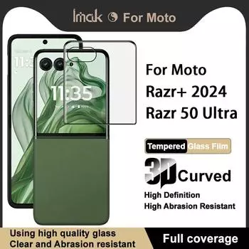 Для Moto Razr 50 Ultra Razr+ 2024 Plus Glass IMAK 3D изогнутая полноэкранная закаленная стеклянная пленка Moto Razr 50 Ultra