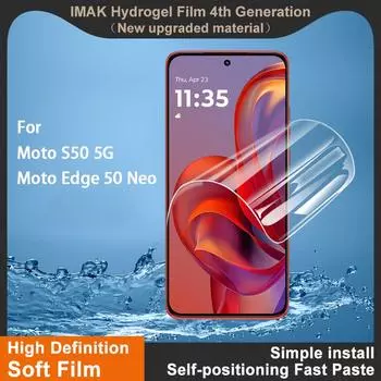 Для Moto S50 5G / Moto Edge 50 Neo 5G стекло IMAK гидрогелевая пленка 4-го поколения полное покрытие экрана протектор Moto S50 5G