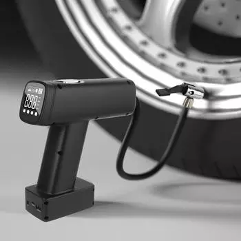 Для мотоцикла велосипеда мяч испытание давления в шинах портативный надувной автомобильный воздушный компрессор со светодиодным фонариком 150PSI 6000mAh цифровой шинный воздушный насос Black