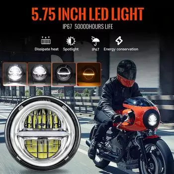 Для мотоциклов Harley Sportster 1200 883 Street 500 750 FXDB Dyna светодиодная фара 85 Вт с DRL 5-3/4 проектор круглая фара