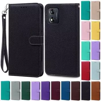 Для Motorola E13 чехол-кошелек кожаный флип-чехол для Moto E13 чехол мягкая подставка книжка чехол чехол Fundas Capa Shell For Moto E13 темно-зеленого