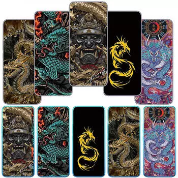 для Motorola Moto Edge 40 30 neo G54 G24 G84 iPhone 15 14 Xiaomi Redmi Note 13 12 11 Pro Samsung Galaxy A34 Poco X6 F6 Черный дракон крутой чехол для телефона