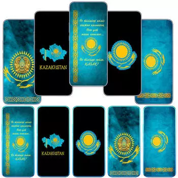 для Motorola Moto Edge 40 30 neo G54 G24 G84 iPhone 15 14 Xiaomi Redmi Note 13 12 11 Pro Samsung Galaxy A34 синий чехол для телефона с изображением флага Казахстана и карты