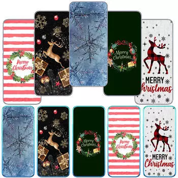 для Motorola Moto Edge 40 30 neo G54 G24 G84 iPhone 15 14 Xiaomi Redmi Note 13 12 11 Pro Samsung Galaxy A54 Подарочный чехол для телефона Snow Merry Christmas Deer for Samsung Galaxy A03 166mm аэро