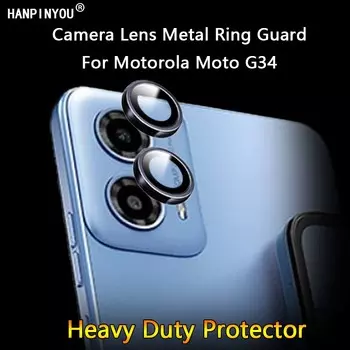 Для Motorola Moto G34 6,5 ультратонкая прозрачная защитная пленка для объектива камеры, металлическое кольцо, крышка из закаленного стекла, пленка
