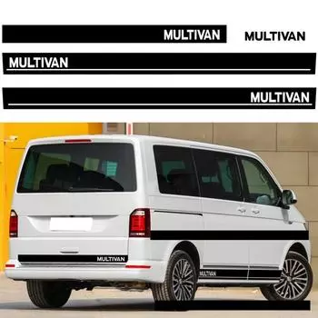 Для Multivan T4 T5 T6 4 шт./лот, боковые двери, задние наклейки на кузов, виниловые наклейки в полоску чёрный