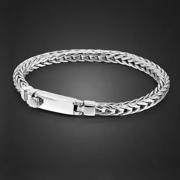 Для мужчин 100% стерлингового серебра 925 пробы квадратный византийский браслет 4 мм 7 -9 цепочка Шопена Франко звено браслет-подросток мальчик манжеты ювелирные изделия подарок 7 inches