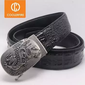 Для мужчин Автоматическая пряжка Роскошный дизайнерский мужской ремень из крокодиловой кожи ZD104 100cm серебряный