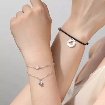 Для мужчин Бумажный самолетик Модель Для женщин Мультфильмы Парный браслет Медная веревка для рук Модные украшения women