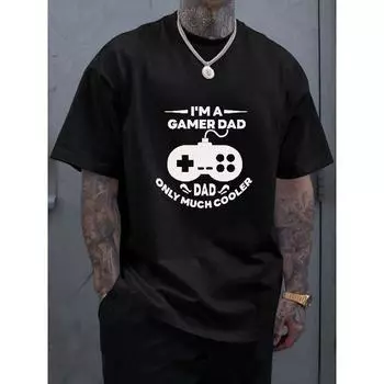 Для мужчин футболка с несколькими цветными игровыми приставками и крутым принтом, футболка большого размера S