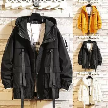 Для мужчин осенью и зимой цветное пальто с большим кодом XXXL чёрный