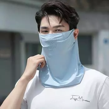 Для мужчин солнцезащитный нагрудник шейный платок солнцезащитный шарф для лица шейный платок маска для лица Ice Silk розовый