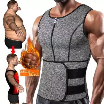 Для мужчин талии тренер жилет корсет для похудения Body Shaper неопреновый костюм для сауны толстовка компрессионная майка тренировки майки Корректирующее белье