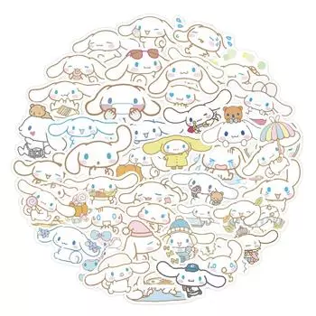 Для наклеек Cinnamoroll набор из 50 симпатичных аниме для наклеек Cinnamoroll водонепроницаемые наклейки милые стильные мультяшные наклейки своими руками наклейки-каракули чемодан