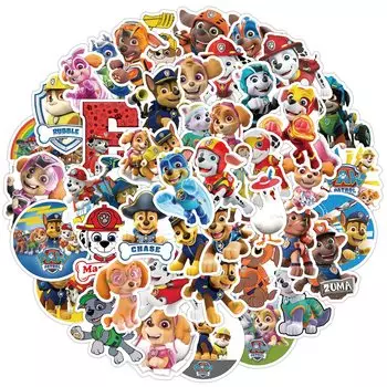Для наклеек Paw Patrol 50 наклеек из аниме Paw Patrol Водонепроницаемые наклейки Стильные наклейки своими руками Сноуборд Чемодан Гитара Машина Велосипед Бутылка для воды