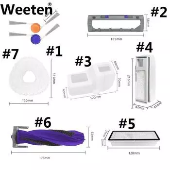 Для Narwal J5 запасные части пылесоса аксессуары боковые щетки фильтр для J5