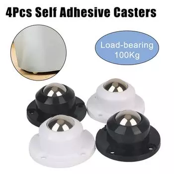 Для настольных стульев, ролики с вращением на 360°, самоклеящиеся ролики, универсальные колеса, мебельные аксессуары, мини-поворотные колеса из нержавеющей стали белый