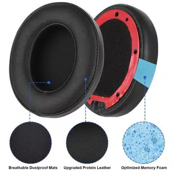 Для наушников Beats Studio 2.0 Studio 3.0 Сменные амбушюры из протеиновой кожи и пены с эффектом памяти Аксессуары для гарнитуры красный