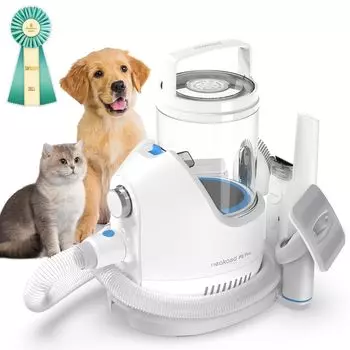 для нескольких домашних животных среднего и крупного размера Neakasa P2 Pro Pet Grooming Set с электрическими машинками для стрижки собак и пылесосом для домашних животных с автоматическим всасыванием для свободных низких синий