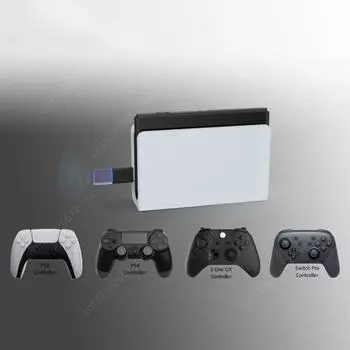 Для Nintendo Switch USB-приемник для Xbox One S/X беспроводной игровой контроллер Bluetooth-совместимый 5.0 Dongle адаптер для PS4/5