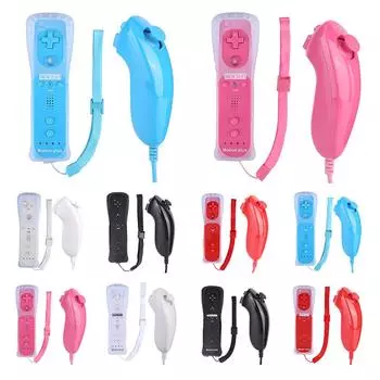 Для Nintendo Wii/U 2-в-1 Remote Motion Plus Fernbedienung + контроллер Nunchuk ordinary белый