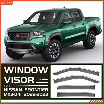 Для NISSAN 1998-2024 Frontier Window Visors Weathershields Wind Rain Guard Accessories Rain Eyebrow Visor Vent Shades Awannings