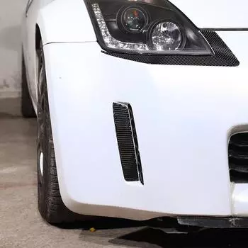 Для Nissan 2003 2004 2005 2006 Мягкий карбоновый автомобильный передний бампер боковая крышка воздухозаборника отделка наклейка автомобиль Carbon Fiber