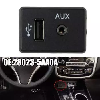 Для Nissan 2015-2018 AUX вспомогательный USB-разъем аудиопорт 28023-5AA0A Для Nissan Murano 2015-2018 AUX вспомогательный аудиоразъем CHINA