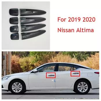 Для Nissan Altima 2019 2020 Глянцево-черные накладки на дверные ручки с функцией Smart Lock