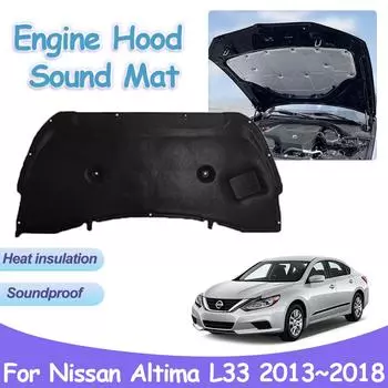 Для Nissan Altima L33 Teana 2013~2018 передняя часть двигателя теплоизоляция хлопковый капот звукопоглощающий коврик огнестойкий чехол аксессуары для интерьера