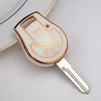 Для Nissan Micra K14 Juke March Sunny 2 кнопки автомобильный чехол для дистанционного ключа ТПУ чехол для автомобильного ключа брелок держатель сумка протектор аксессуары Key Case белый