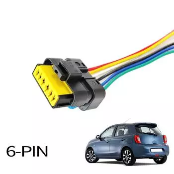 Для Nissan Micra March K12 K13 2002 - 2022 Interstar Primastar 6-контактный разъем для заднего фонаря с соединительным кабелем и готовой проводкой