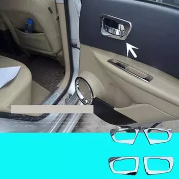 Для Nissan Qashqai J10 2007 2008 2009 2010 2011 2012 2013 2014 аксессуары 4 шт./компл. ABS внутренняя дверная ручка чаша украшение рамки